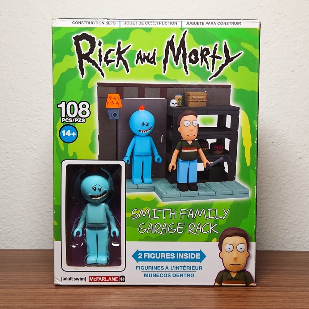 NWT McFarlane Toys Rick & Morty Smith Garage Rack Construction Building Set